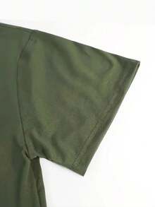 Maweii Women's Short Sleeve T-Shirt With Leopard Print Hat Character Print, Round Neck Casual Summer Tee, Fashionable Commute Vacation Daily Versatile Top - Olive Green - View 4