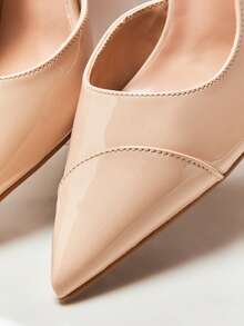 SHUZIA Women's Elegant Patent PU D'orsay Pumps Valentine's Day - Beige - View 7
