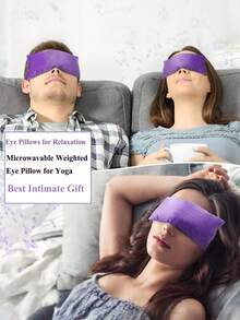 1PC Lavender Scented Weighted Eye Mask For Microwave Heating Yoga Relaxation Sleep Warm Cold Compress Soothing Aromatherapy Self Care - Multicolor - View 6