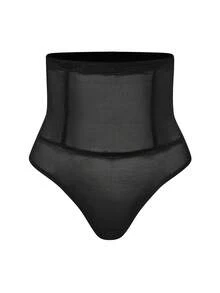 SHAPORA 1件女士黑色透明塑身裤 - 黑色 - 查看 7