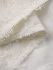 FRIFUL Women's Round Neck All-Over Lace Loose Flare Sleeve Blouse - White - View 3