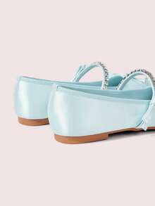 CUCCOO DOLLMOD Valentine's Day Women's Beige Ballet Flats With Bow Detail For Summer Christmas Fall New Year Holiday Valentines Valentine's Day - Light blue - View 9