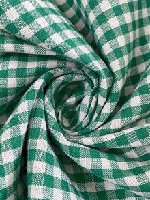 Easowa Women's Green Plaid Cotton Jumpsuit, Chest Shirred Design, Suitable For Romantic, Countryside, Casual Vacations And Daily Casual Wear, Spring/Summer Vacation/Boho/Sexy - Multicolor - View 6