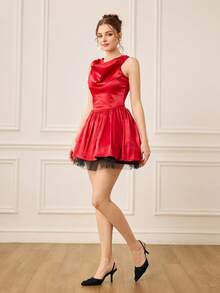 CUCCOO HITCHD 新款夏季女士尖头花卉刺绣蕾丝中跟优雅浪漫网纱蕾丝套脚高跟鞋，适合正式场合、婚礼、派对、下午茶、约会之夜等场合。 - 黑色 - 查看 3