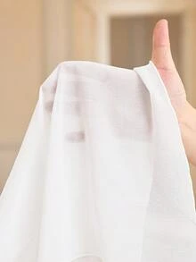 SHEIN Pitira 青少年女孩優雅圓領荷葉袖水鑽裝飾連身褲 - 白色 - 查看 5