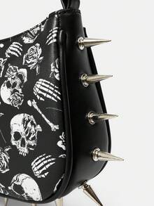 ROMWE Grunge Punk 女士手提包 - 黑色 - 查看 4