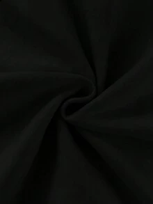 GlowEve CURVE Plus Size Women's Solid Color Button Half-Placket Hooded Sweatshirt And Pants Casual 2-Piece Set - Black - View 5