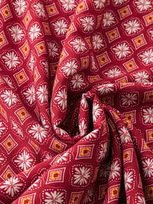 Vestido largo de talla grande para vacaciones y tiempo libre, con estampado y combinación de telas, para vestuario de Año Nuevo - Rojo - Ver 4