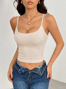 SHEIN PETITE 4件套百搭纯色吊带背心，女士 - 彩色 - 查看 4