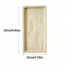 简约托盘，日式木托盘，长方形托盘，圆形木托盘，木质杯托，橡胶木托盘，厨房用品，圣诞礼物 - 杏色 - 查看 10