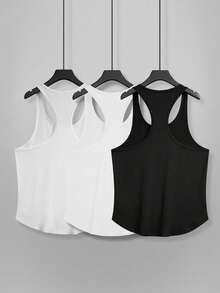 Manfinity Homme Men's Simple Solid Color Casual Tank Top For Summer Tank Tops Sleeveless Tops - Multicolor - View 2