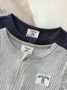 Infant/Toddler Boys' Lion Cartoon Print 2 Pieces Snug Fit Short Jumpsuit - Multicolor - View 5