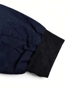 Manfinity Homme Men's Casual Commuting Patchwork Print Zip-Up Baseball Jacket - Multicolor - View 7