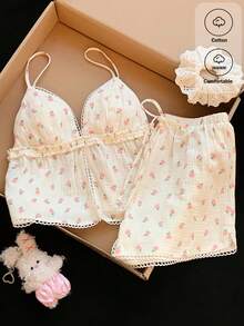 Comfortcana Bộ đồ hai mảnh nữ mùa hè xuân 2026 mới, chất liệu 100% cotton, họa tiết hoa trắng, phối ren, thích hợp cho trang phục nghỉ dưỡng, lễ Phục Sinh, ngày Thánh Patrick, đi chơi, dự tiệc, đám cưới, lễ tốt nghiệp, thanh lịch, kỳ nghỉ, thường ngày, sang trọng, trang trọng, ngày Valentine, lễ hội, trang phục đi biển. - Màu be - Xem 6