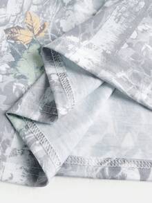 Bộ đồ mùa hè cho bé gái, gồm áo thun rộng và quần legging dệt kim in họa tiết gỗ lũa, chất liệu mềm mại, hợp thời trang, đa năng, phù hợp cho các buổi đi chơi, chụp ảnh cùng chị em, dã ngoại, cắm trại, kỳ nghỉ và thư giãn hàng ngày. - Xám - Xem 5