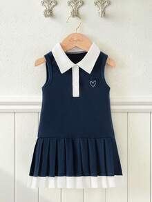 Souflis Souflis French Style Navy And White Baby Girls Summer Dress - Navy Blue - View 4
