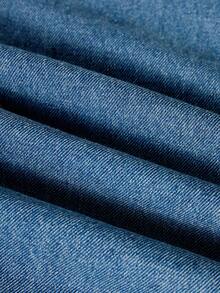 GlowEve Women's Lapel Single-Breasted Dual Pocket Casual Sleeveless Denim Dress - Medium Wash - View 5