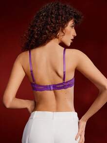 EmpressEnvy Women's Lace Fashionable & Comfortable Bra - Purple - View 3