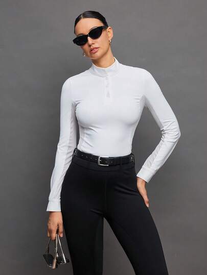 Activina Women's Solid Color Minimalist Long Sleeve Equestrian Wear
