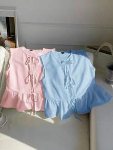 Comfortcana 两件装女士夏季度假衬衫，粉色+蓝色衬衫 - 彩色 - 查看 3