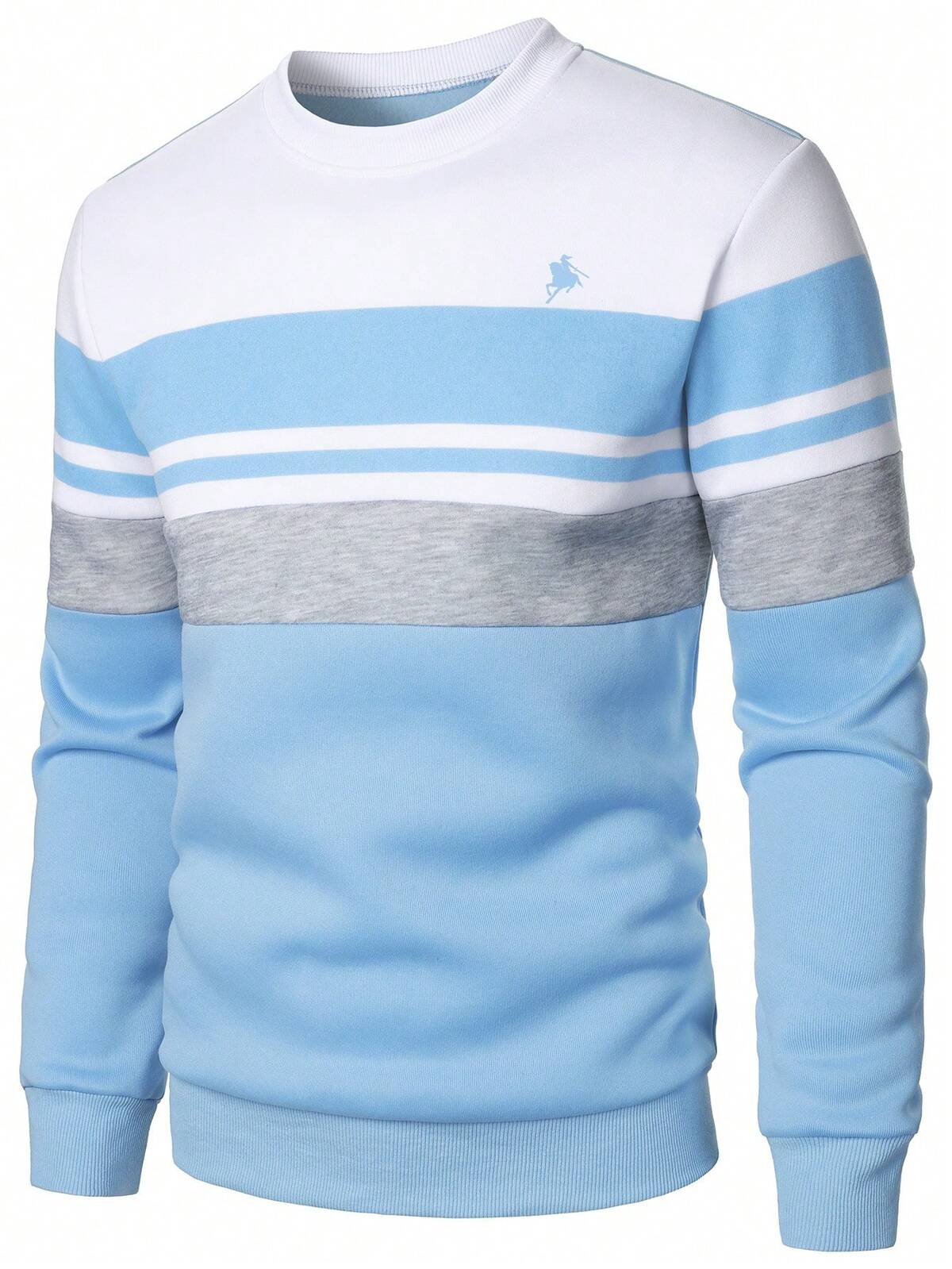 Manfinity Homme Sweat-shirt décontracté à col rond, manches longues, coupe ample avec imprimé lettres pour hommes, automne