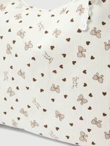 ROMWE Kawaii Fashion Bow Cute Printed Shoulder Casual Women's Cloth Bag - White - View 5