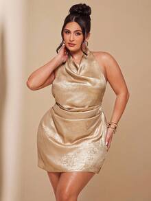 SHEIN BAE 大码女式荷叶边长吊带连衣裙 - 彩色 - 查看 6