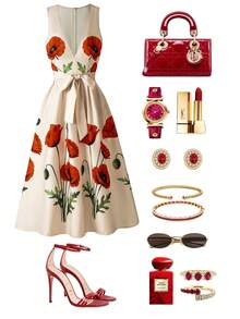 GlowEve Women's Floral Print V-Neck Sleeveless Mid-Length Dress - Multicolor - View 3