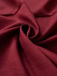 Revavyn Zweifarbiges Bambus-Knoten-Design, lässiges Bindegürtel-Maxikleid mit Puffärmeln Einfarbig - Bordeaux - Übersicht 6