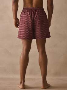 Musero All Over Mosaic Print Elasticated Drawstring Waistband Swim Shorts Spring Summer Holiday Essentials Poolside Beachy - Rust Brown - View 5