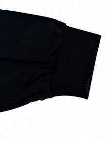 Manfinity Homme Jaqueta Casual de Manga Longa com Zíper e Cor Sólida para Homens - Preto - Visão 5