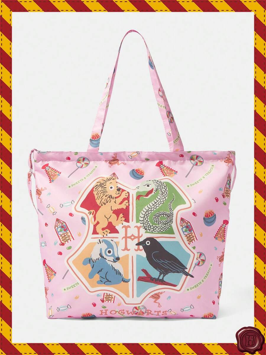 HARRY POTTER X SHEIN 浅粉色动物盾牌斜挎包 - 彩色 - 查看 1