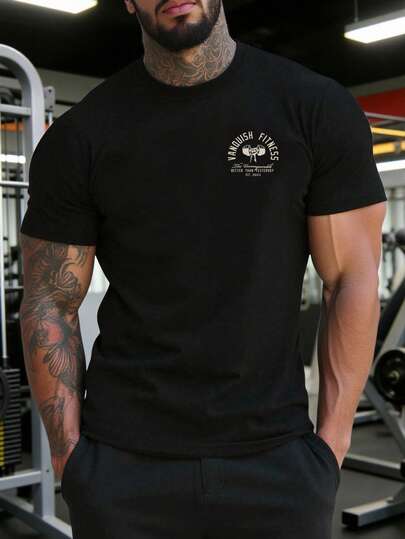 Manfinity Sport PWRUP Men's Casual Printed Round Neck Short Sleeve T-Shirt