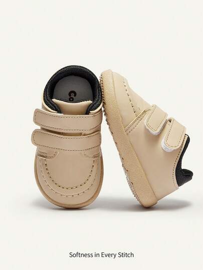 Cozy Pixies 1 Pair Of Boys Khaki Stylish Simple Casual Versatile Sneakers, Suitable For Daily Outdoor Activities, Travel And School Wear, Suitable For All Seasons Kindergarten Shoes Campus Shoes