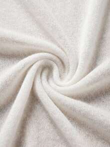 Freevana 大码休闲不对称领针织上衣，秋冬季百搭T恤 - 白色 - 查看 7