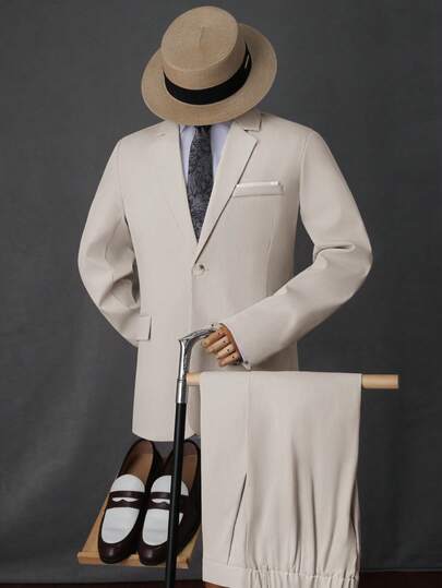 Manfinity Bizformal 男士杏色休闲时尚西装