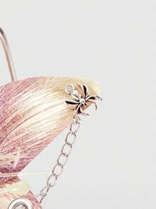 ROMWE Grunge Punk 1 Móc khóa hình hoa ly giả, mặt dây chuyền thủ công đục lỗ sáng tạo, phụ kiện túi xách cá nhân hóa. - Cà phê nhạt - Xem 3