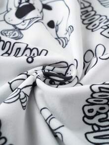 SCOOBY-DOO X SHEIN 男童圆领短袖可爱卡通印花休闲T恤套装，夏季 - 咖啡棕 - 查看 6