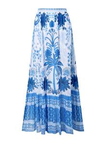Swim Oasis Set de 2 piezas: Traje de baño de una pieza sin tirantes sexy y falda larga de malla para mujer, conjunto de playa para vacaciones - Multicolor - Ver 5