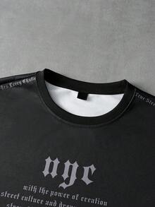 PAVTROS 男士圆领休闲日常印花短袖T恤，夏季，春夏，夏季，度假，复古，外出，派对，节日，送男友的礼物，街头风，运动 - 黑色 - 查看 7