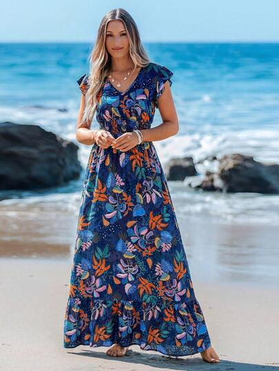 Sylviya Women's Casual Cap Sleeve Vacation Floral Print Dress Summer Outfits For Women Summer Dresses Spring Dress Women Beach Dresses For Women Beach Outfits For Women Casual Dresses For Women Vacation Outfits Women Summer Holiday Outfits Vacation Dresses Beach Vacation Outfits For Women Floral Dresses For Women Spring Dresses For Women Cruise Outfit For Women Sundresses For Women Hawaii Outfits Women