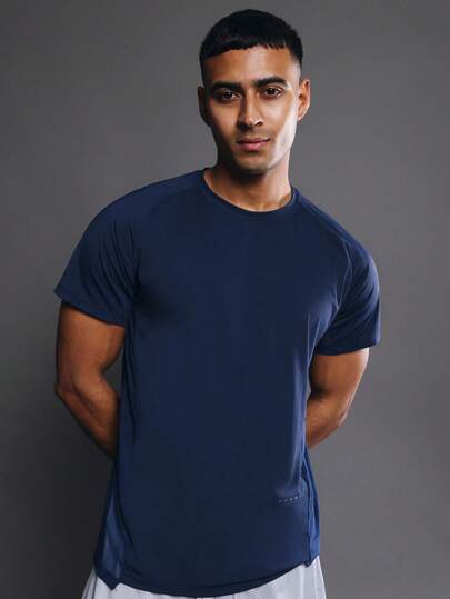 SUMWON Muscle Fit Short Sleeve Crew Neck T-Shirt Solid Basic Tee Athletic Cut Fitted Top Casual Summer Everyday Wear