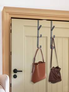 免钻孔碳钢门钩 - 节省空间的垂直毛巾架，适用于浴室、卧室、衣柜收纳 - 豎排掛鉤 - 查看 3