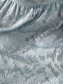 Lyrianda 新款春夏蓝色雪纺镂空优雅百搭收腰V领性感时尚连衣裙 - 綠色 - 查看 5