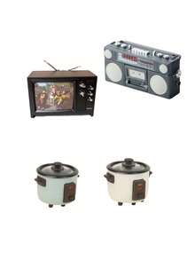 MINKOJA 迷你小物 1/4件 娃娃屋迷你錄音機模型/電視機組/電鍋錄音機模型 玩偶屋場景裝飾配件 遊戲道具 復活節 復活節禮物 兒童節 - 彩色 - 查看 6