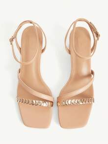 CUCCOO CHICEST Sandalias de tacón alto para mujer de uso diario - Albaricoque - Ver 9