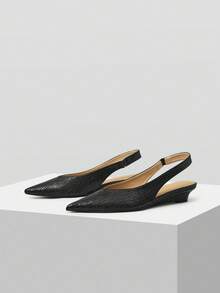 MOTF PREMIUM WOMEN POINT TOE SLINGBACK PUMPS, FOR VALENTINE'S DAY, SPRING SHOES, SPRING BREAK EASTER PROM HEELS FOR CHRISTMAS SPRING SHOES - Graphite Black - View 10