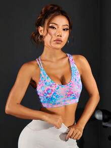 SHEIN 扎染印花露背无钢圈运动文胸 印花运动文胸 扎染运动文胸 豹纹运动文胸 瑜伽套装 文胸上衣 健身上衣 文胸 豹纹印花运动文胸 文胸 运动上衣 彩色运动文胸 彩虹豹纹运动文胸 女士运动服 健身服 女士上衣 运动上衣 女士内置文胸 女士运动套装 健身上衣 - 賓治酒 - 查看 4