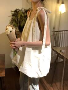 DAZY Women's Tie-Up Korean Style Casual Bow Tie Sleeveless Shirt Tank Top - White - View 5