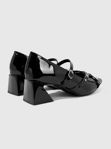 ROMWE Grunge Punk Commuter Outdoor Cute Beautiful Patent Leather. Casual Bare Feet - Black - View 12